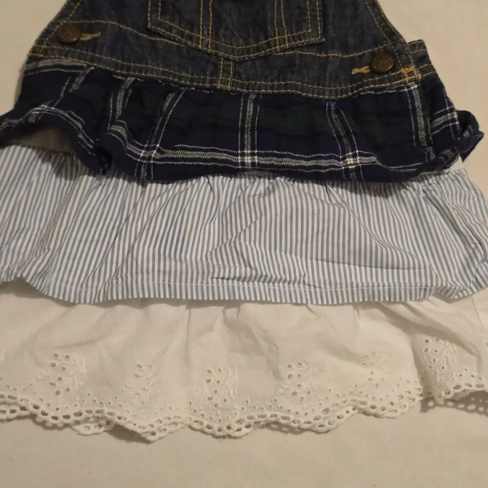 OshKosh B'Gosh Overall Dress Layered Denim Cotton Dress 18M